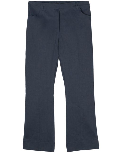 D.exterior Blue Pressed-crease Cropped Trousers