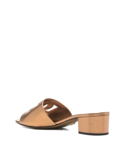 Dolce & Gabbana Natural Cut-Out Heeled Sandals