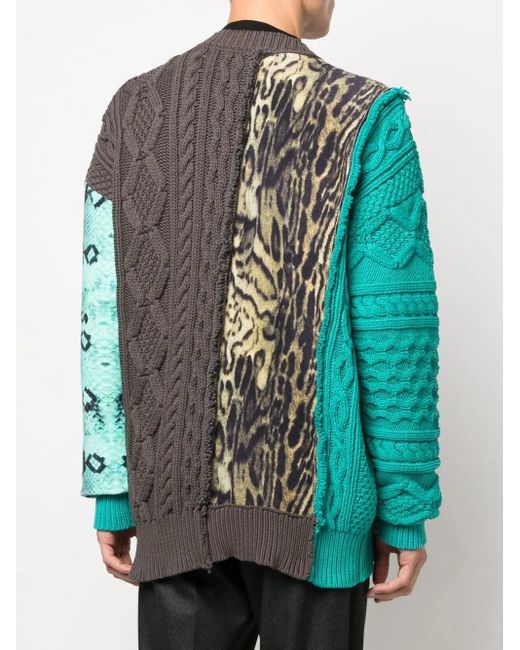 Roberto Cavalli Pullover Mit Patchwork-Detail in Blue für Herren