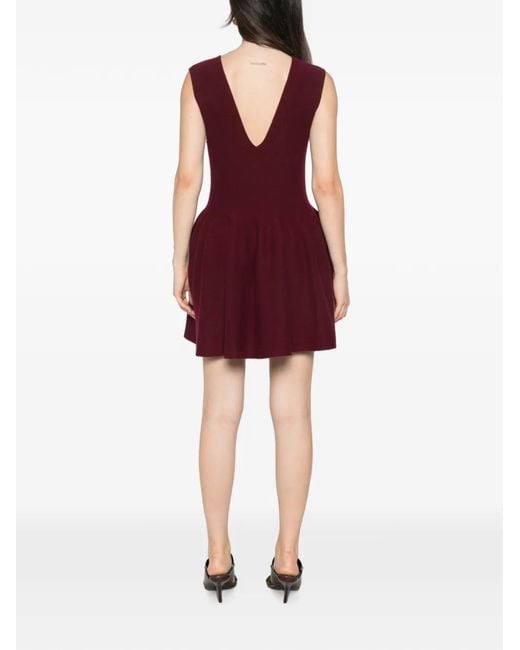Lisa Yang Red V-Neck Mini Dress