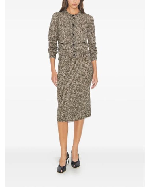 Tory Burch Natural Tweed Pocket Cardigan