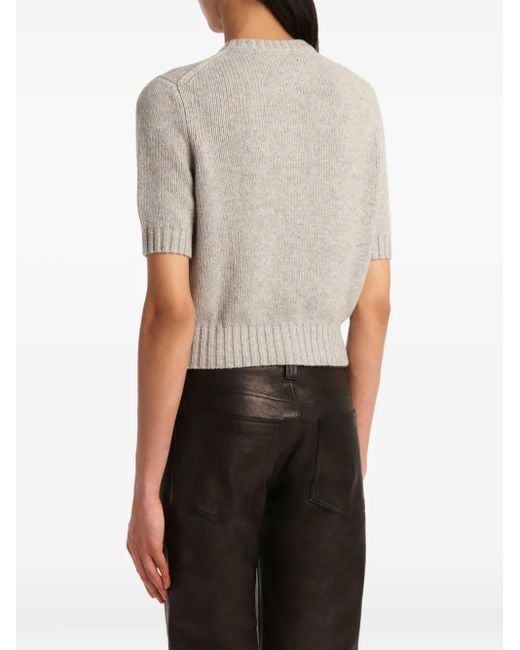Cardigan A Maniche Corte di Khaite in Gray