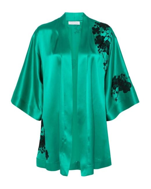 Carine Gilson Blue Lace-Detailed Robe