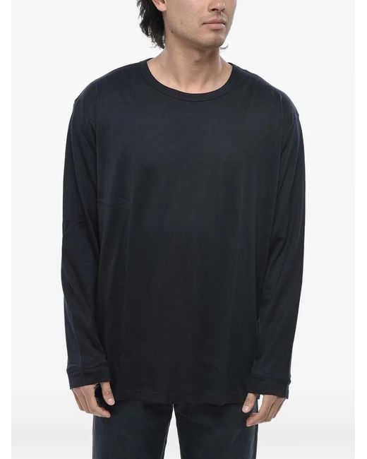 Paolo Pecora Blue Long-Sleeve Crew-Neck T-Shirt for men