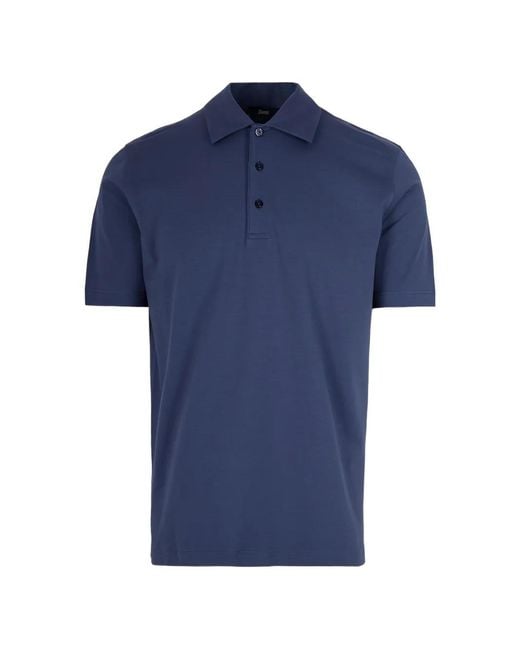 Herno Blue Short-Sleeve Polo Shirt for men