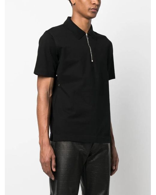 Givenchy Black Half-Zip Cotton Polo Top for men