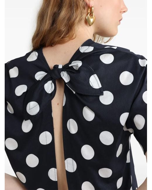 Patou Blue Logo-Print Split-Back T-Shirt