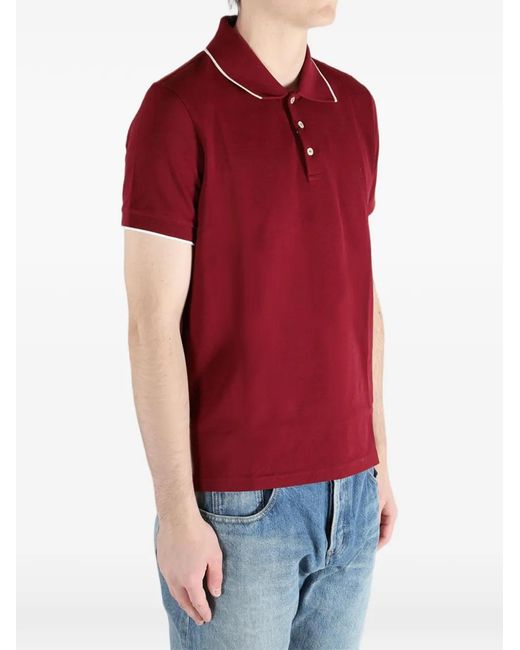 Saint Laurent Red Cassandre Polo Shirt for men