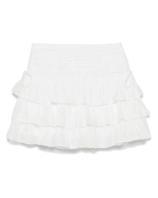 Sandro ラッフルスカート White