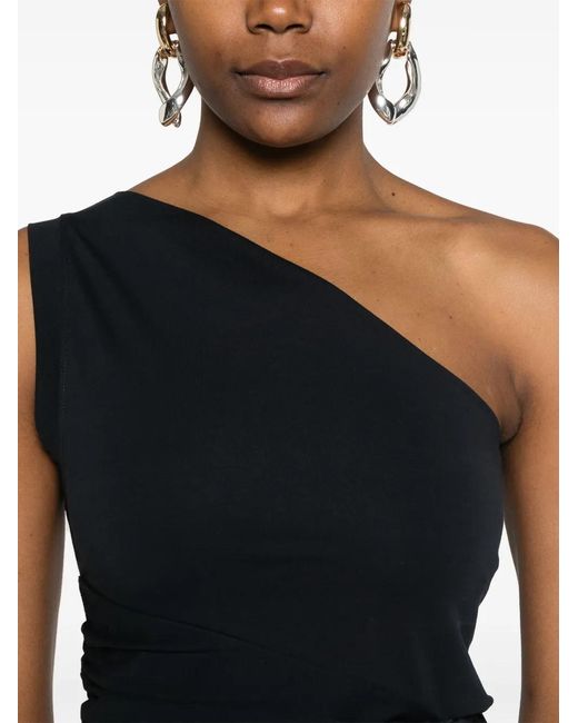 Patou Blue One-Shoulder Top