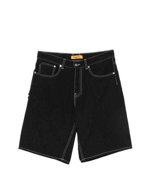 Replay Black Contrast-Stitch Shorts