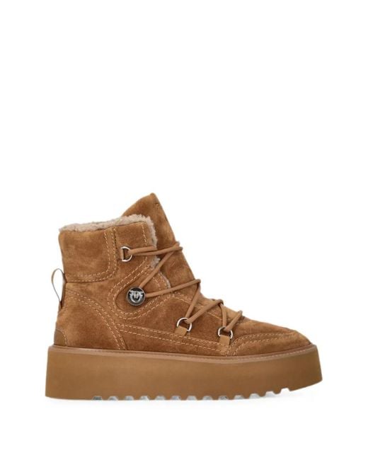 Stivaletti Stringati di Pinko in Brown
