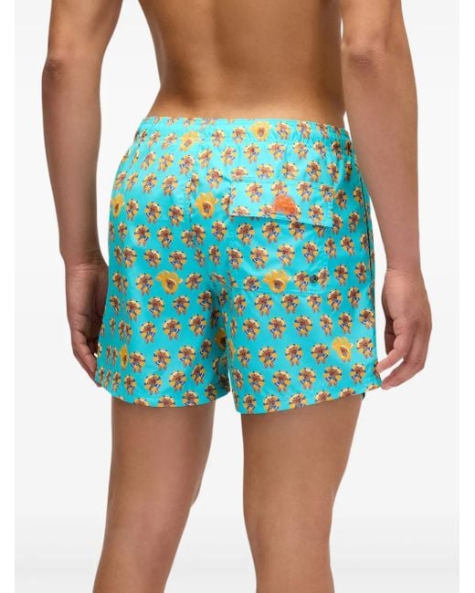 Sundek Blue X Pelo Foundation Dog-Print Swim Shorts for men
