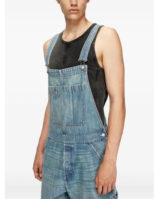 DIESEL Blue Denim Pocket Dungarees