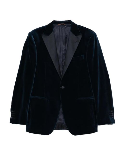 Canali Blue Velvet Blazer for men