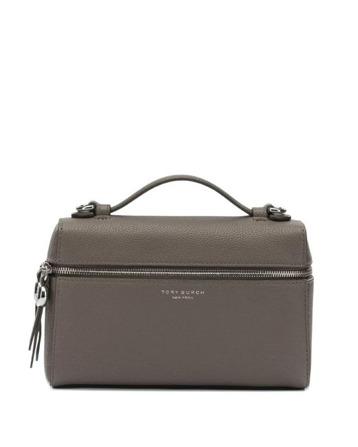 Tory Burch Gray Romy Logo-Detail Tote Bag