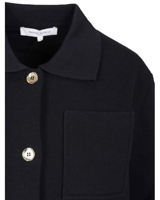 Maison Kitsuné Black Buttoned Jacket