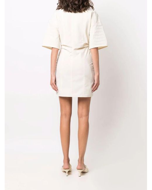 Nanushka Natural Short-Sleeve Shirt Dress