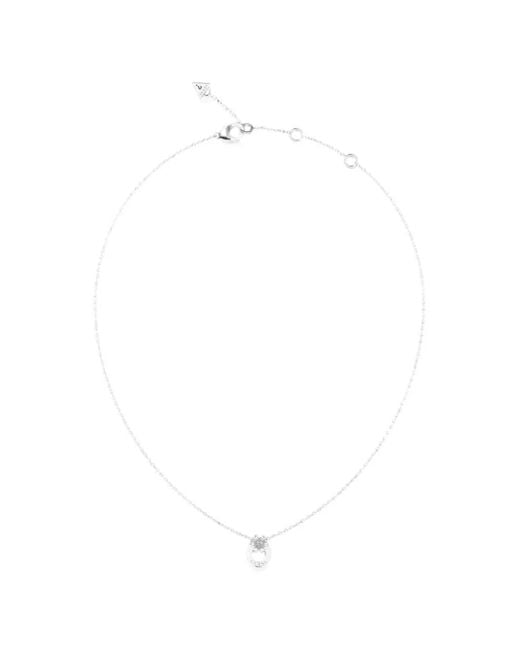 Guess White Lily Pendant Necklace
