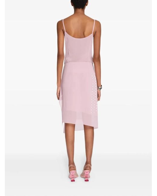 Dries Van Noten Pink Drape-Detail Skirt