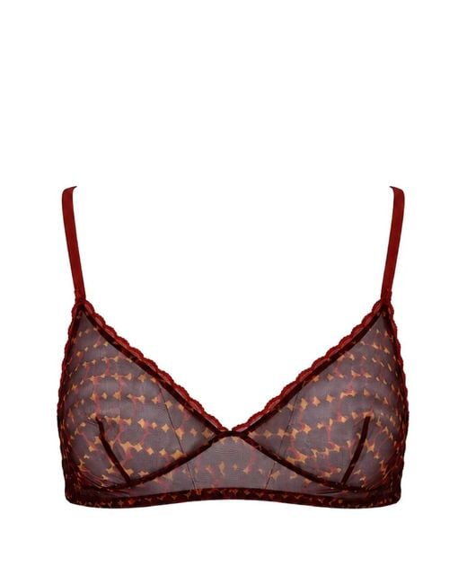 Laura Urbinati Brown Soutien-Gorge À Imprimé Géométrique Et Effet De Transparence