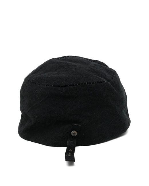 Forme D'expression Black Topstitched Panelled Cap for men