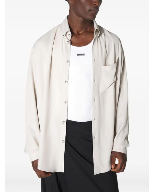 Mugler White Button-Fastening Patch-Pocket Shirt for men