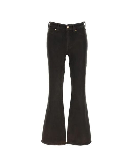 7 For All Mankind Black Button-Fastening Flared-Leg Jeans