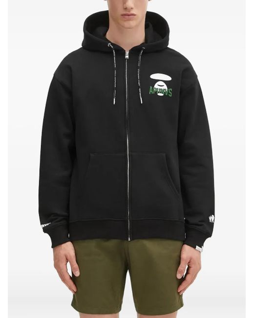 Hoodie Zippé À Logo Imprimé Aape By A Bathing Ape pour homme en coloris Black