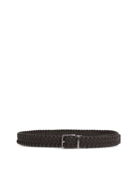 Dolce & Gabbana White Braided Leather Belt for men