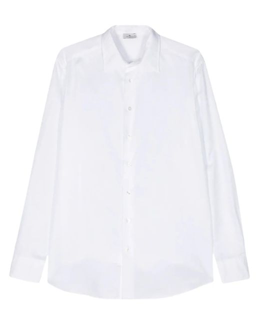 Etro White Paisley-Print Cotton Shirt for men