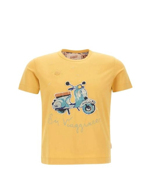 Bob Yellow Join Embroidered Scooter T-Shirt for men