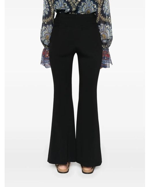 Etro Black Flared Tailored Trousers