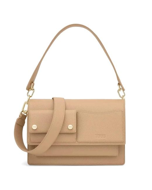Tous Natural Logo-Embossed Shoulder Bag