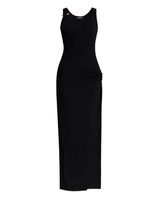 Versace Jersey Maxi-Jurk in het Black