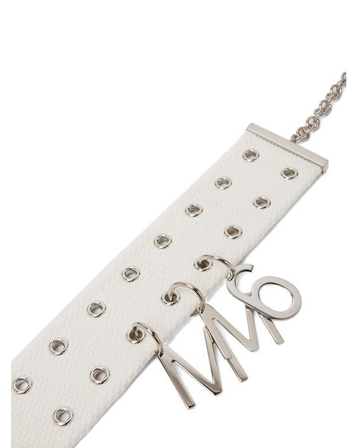 MM6 by Maison Margiela White Logo-Plaque Necklace