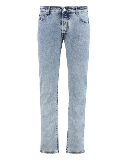 Moorer Jeans mit ausgewaschenem Effekt in Blue für Herren