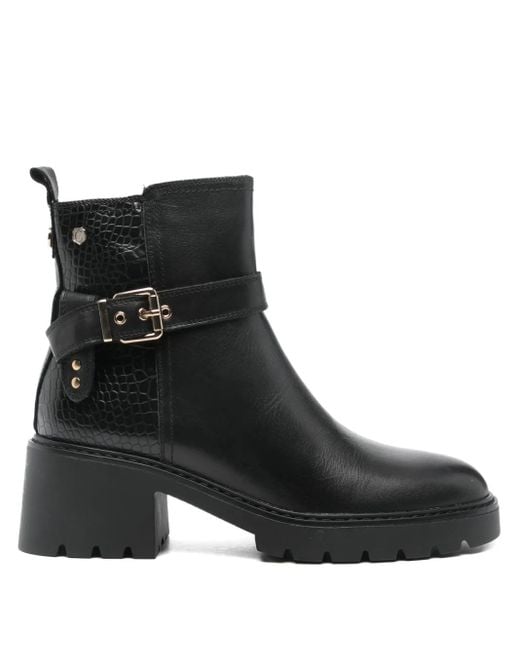 Carmela Black 60Mm Crocodile-Effect Boots