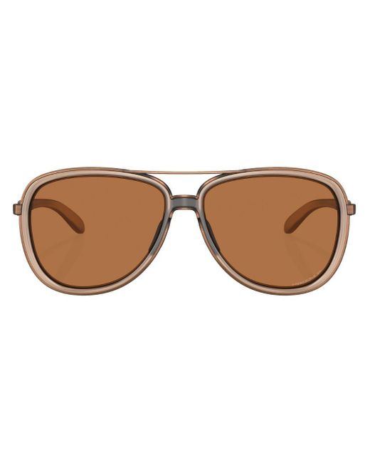 Oakley Brown Split Time Pilot-frame Sunglasses