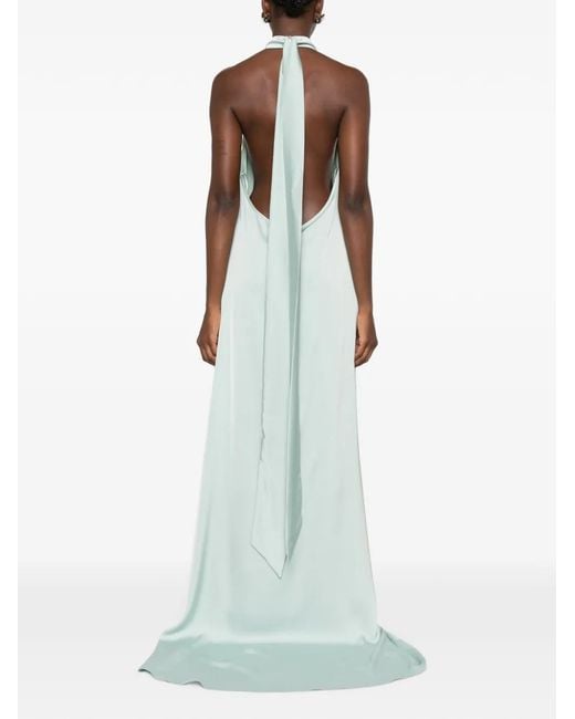 The Archivia White Riviera Halterneck Backless Maxi Dress