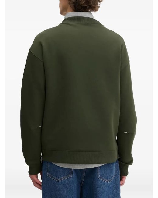 HUGO Green Logo-Patch Zip-Detail Sweatshirt for men