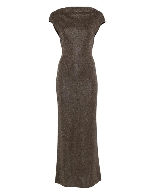 Max Mara Brown Dress With Lamé Detail