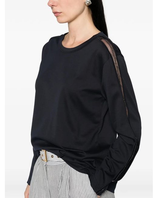 Fabiana Filippi Blue Embellished Crew-Neck T-Shirt