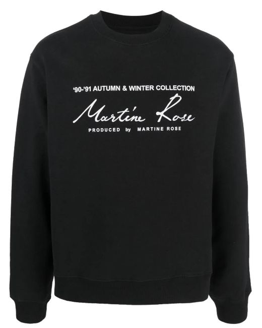 Martine Rose Black Slogan-Print Sweatshirt for men