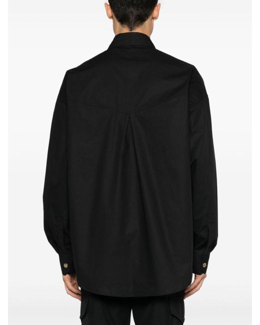 Versace Black Long-sleeve Cotton Shirt for men