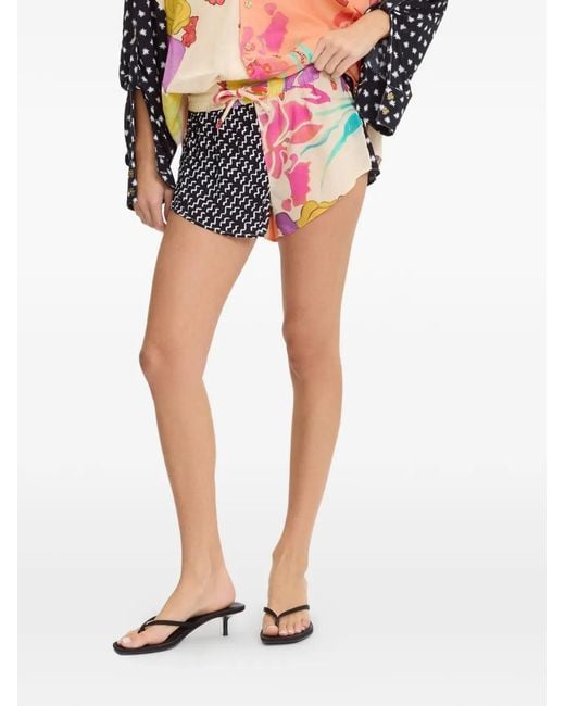 Donde Esteban Pink Floral-Print Shorts