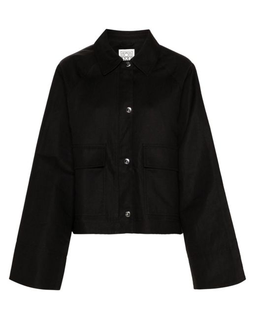 Totême  Black Organic Cotton Cropped Jacket