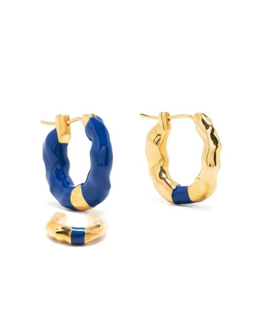 Joanna Laura Constantine Chunky Enamel Hoop Earring in Blue | Lyst Australia