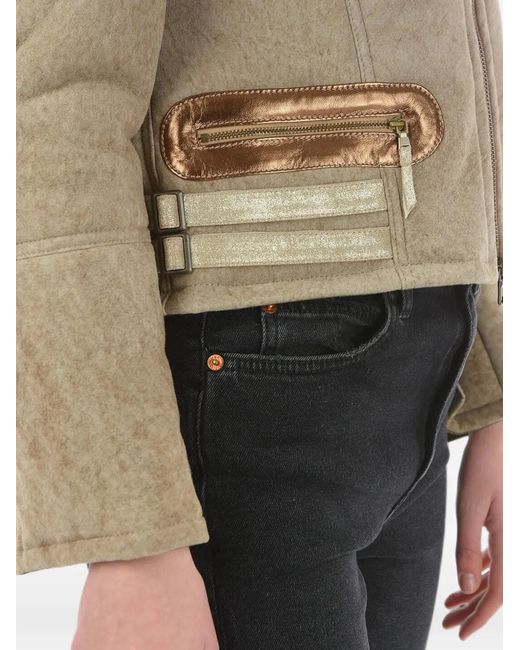 History Repeats Natural Embroidered Shearling Jacket