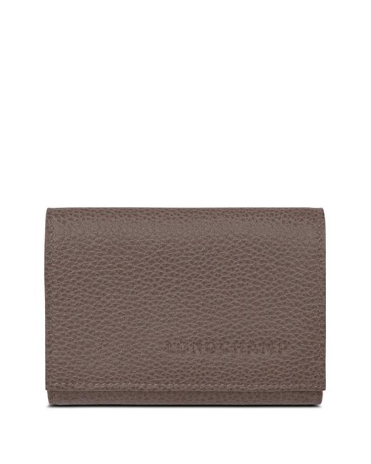 Longchamp Brown Portefeuille Le Foulonné En Cuir